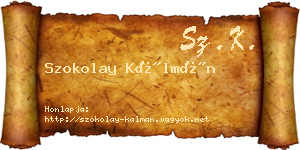 Szokolay Kálmán névjegykártya